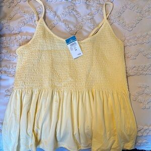 Yellow Smocked Women's Top